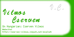 vilmos cserven business card